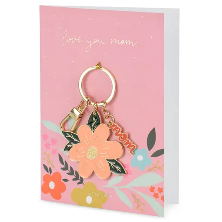 Kort med Nyckelring "love you mom"