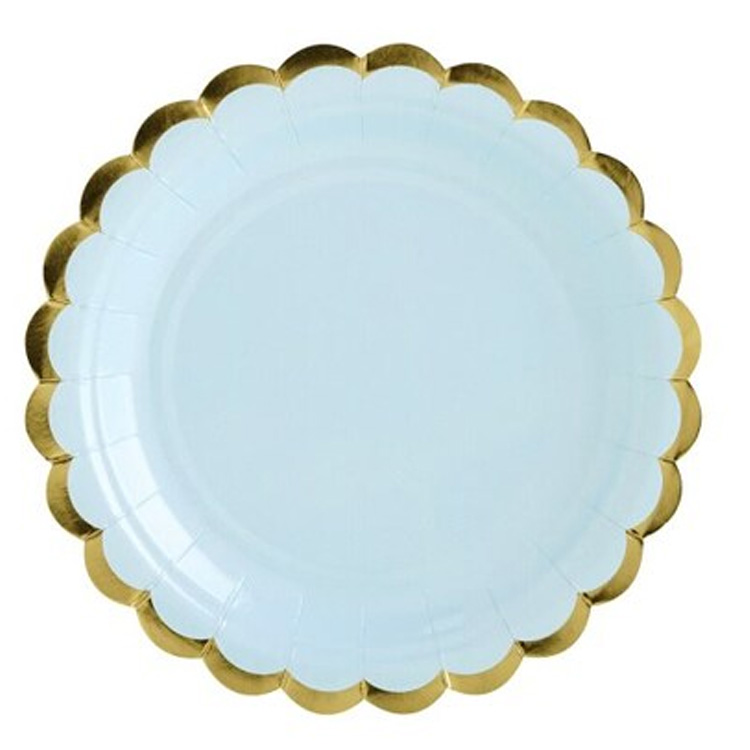 Lyxig Pappersassiette Ljusblå 18cm 6-pack