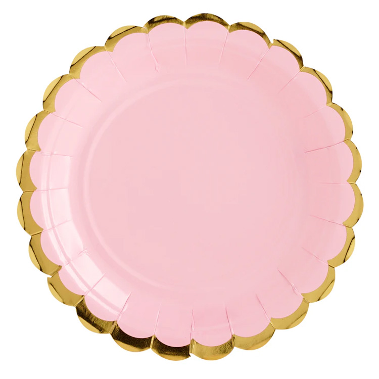 Lyxig Pappersassiette Ljusrosa 18cm 6-pack