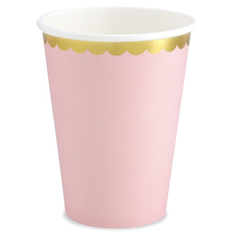 Lyxig Pappersmugg Ljusrosa 6-pack