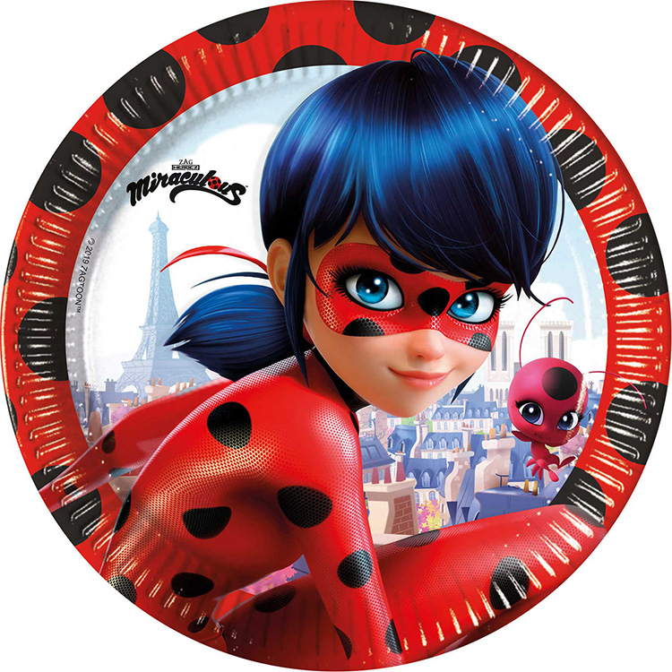 Miraculous Ladybug Papperstallrik 23 cm 8-pack