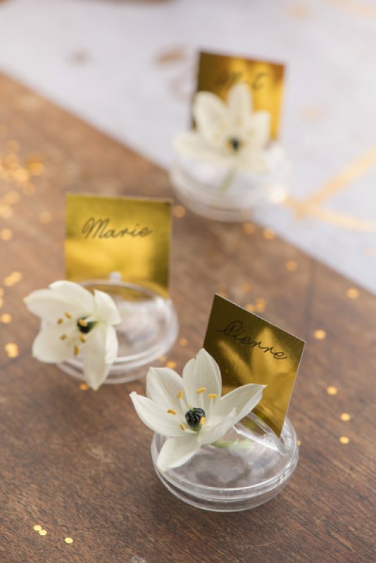 Namnlapp fyrkantig guld 10-pack
