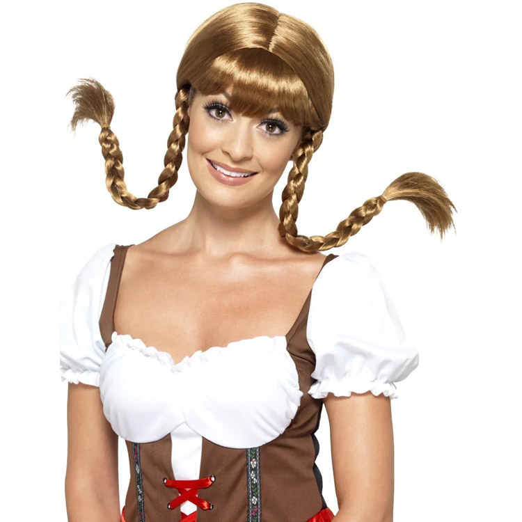 Oktoberfest Bayerska Peruk med Flätor