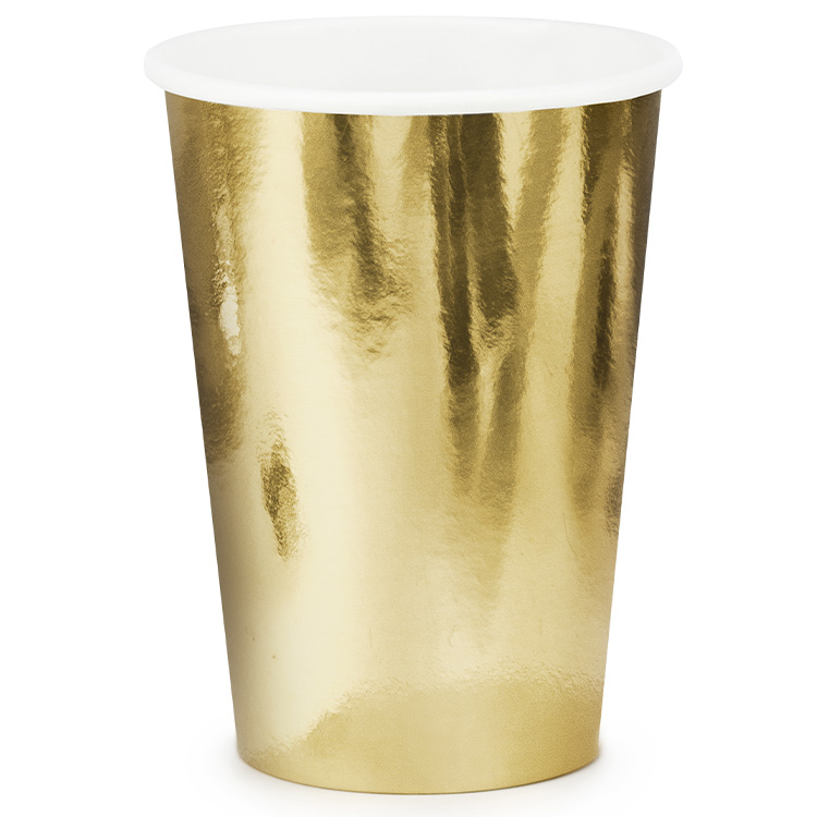 Pappersmugg Guld 220ml 6-pack