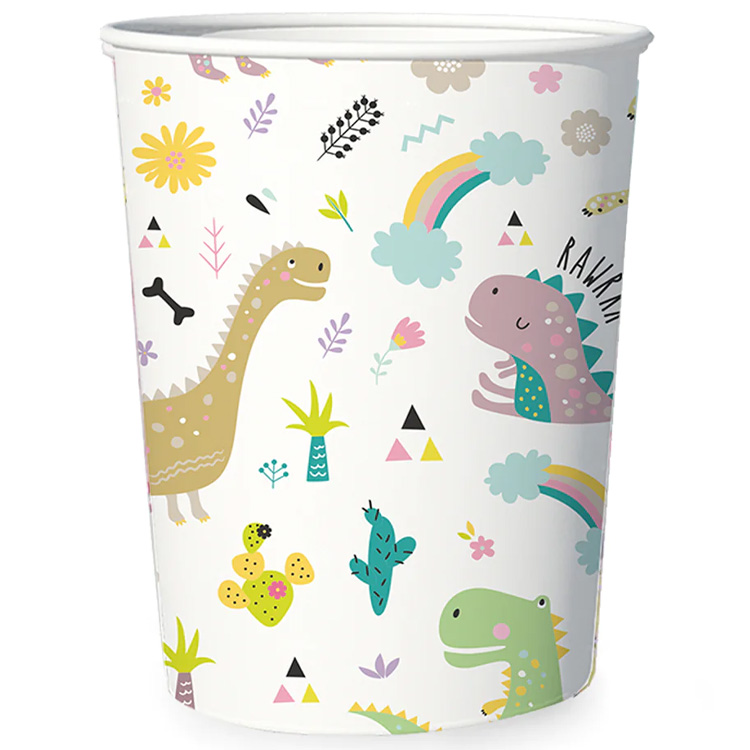 Pappersmuggar Dinosaurier 220ml 6-pack