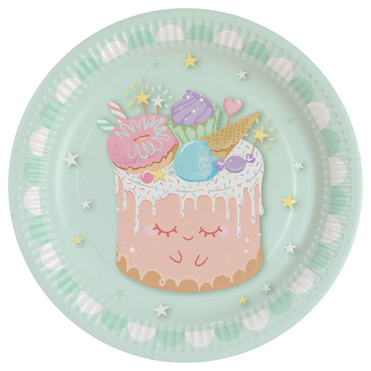 Papperstallrik "Crazy Cake" 23cm 8-pack