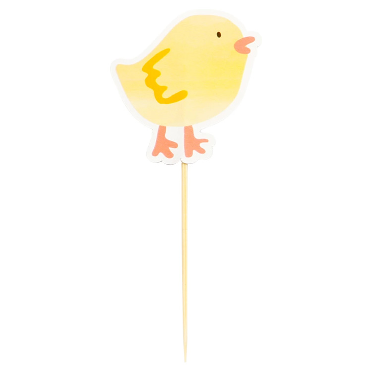 Påsk Gul Kyckling Cake Picks 10-pack