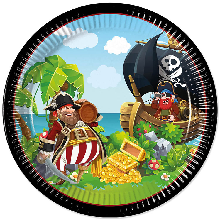 Piratkalas Papperstallrik 23 cm 8-pack