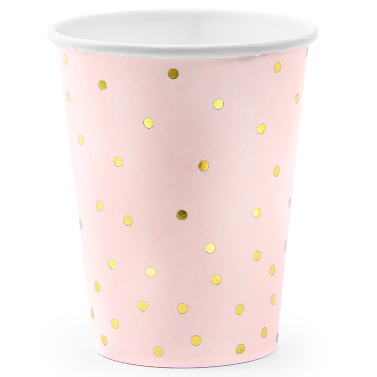 Polka Pappersmuggar Rosa 6-pack
