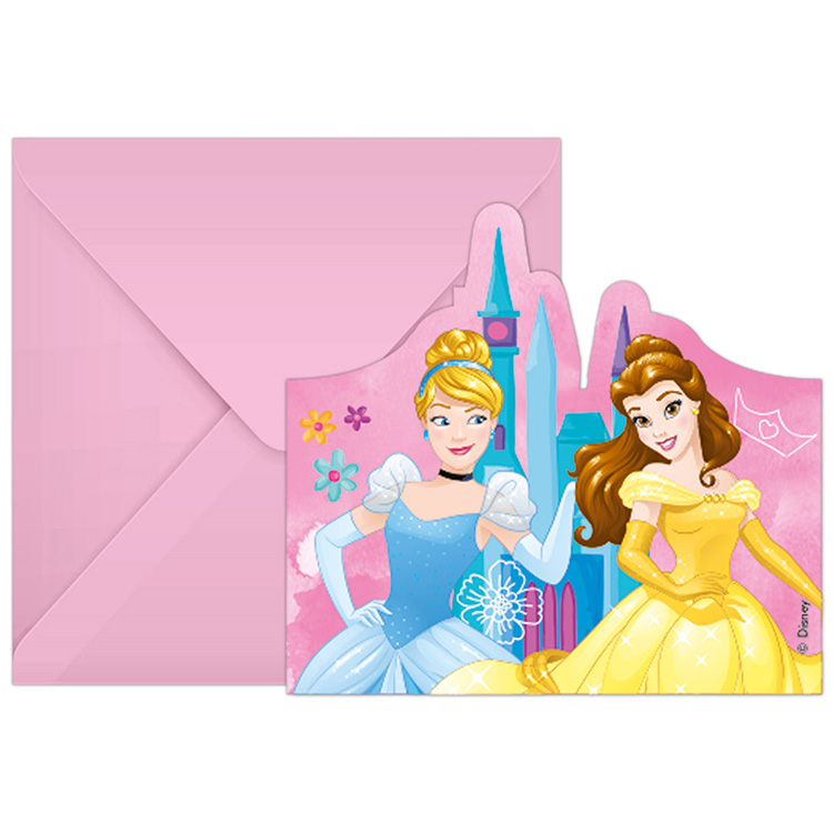 Prinsessor Inbjudningskort "Live Your Story" 6-pack