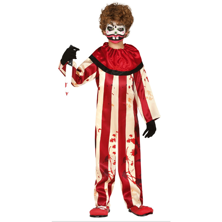 Randig Clown Maskeraddräkt Barn 5-6 år