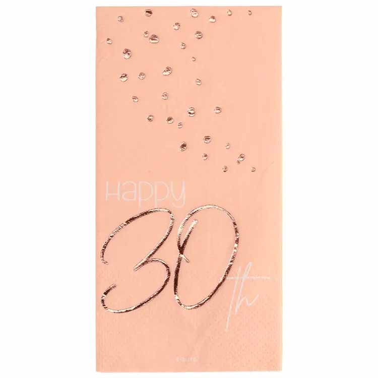 Servetter Elegant 30 års rosa 33 x 33 cm 10-pack