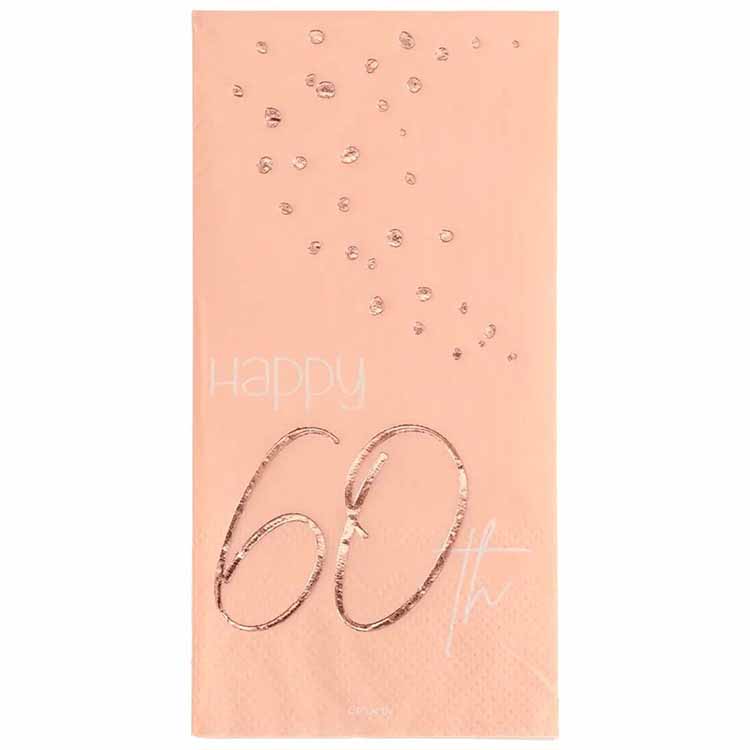 Servetter Elegant 60 års rosa 33 x 33 cm 10-pack