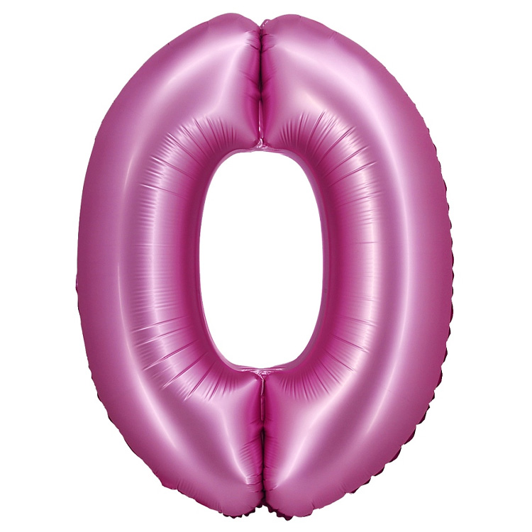 Sifferballong Satin Rosa 76cm "0-9" Siffra 0