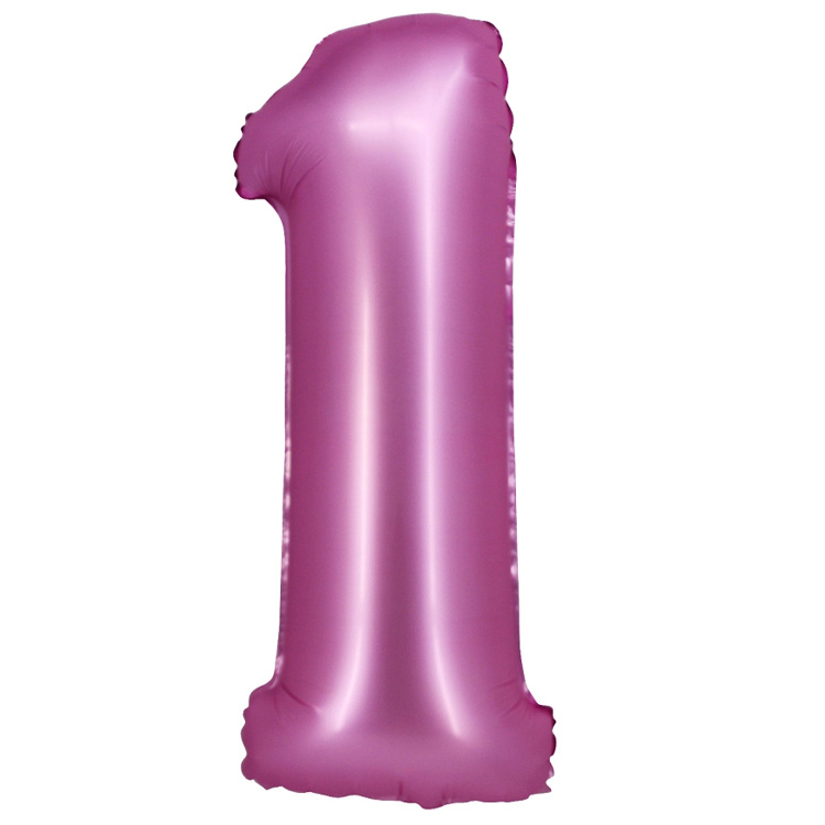 Sifferballong Satin Rosa 76cm "0-9" Siffra 1