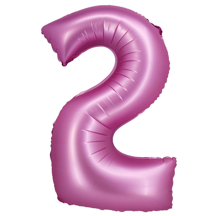 Sifferballong Satin Rosa 76cm "0-9" Siffra 2