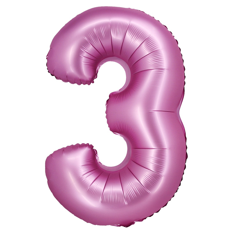 Sifferballong Satin Rosa 76cm "0-9" Siffra 3