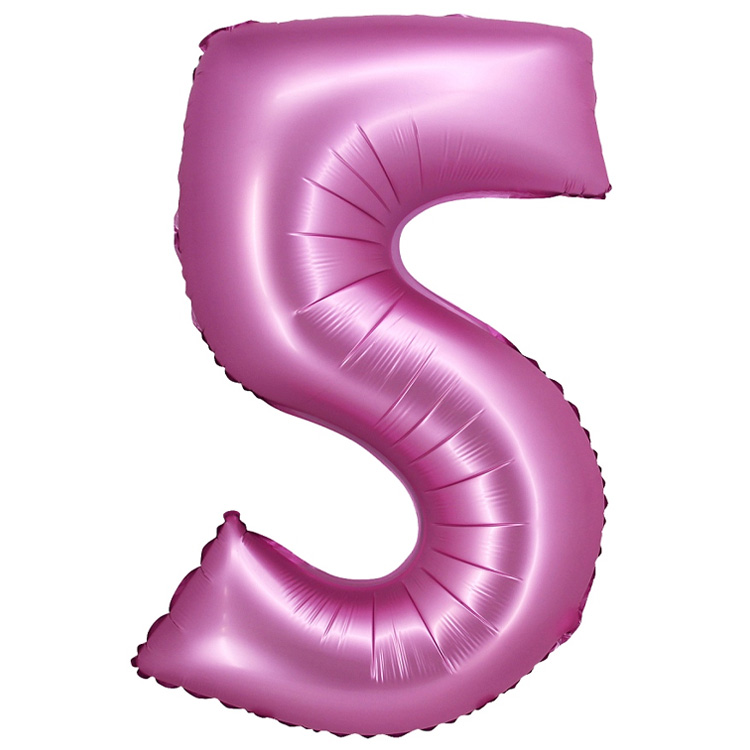 Sifferballong Satin Rosa 76cm "0-9" Siffra 5