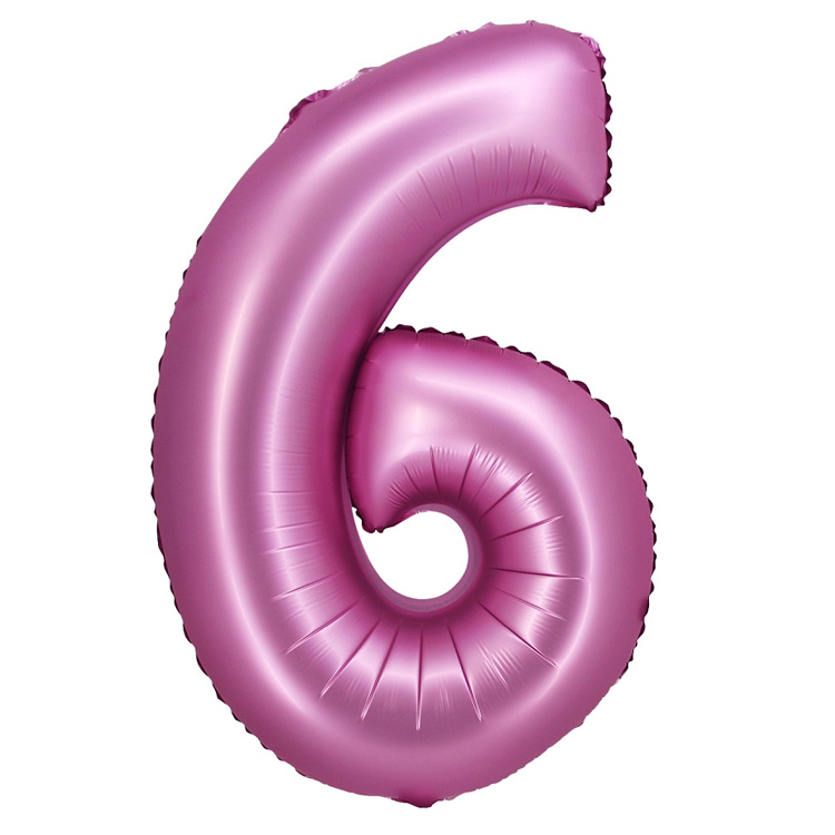 Sifferballong Satin Rosa 76cm "0-9" Siffra 6