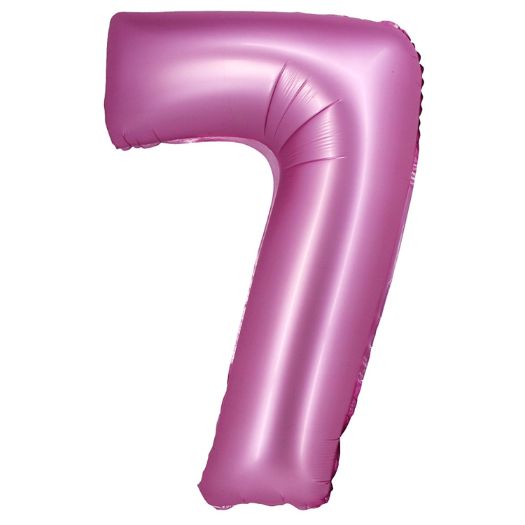 Sifferballong Satin Rosa 76cm "0-9" Siffra 7