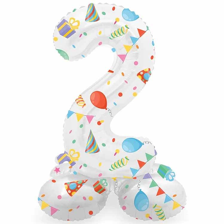 Sifferballong Stående Joyful Party 72 cm "0-9" Siffra 2