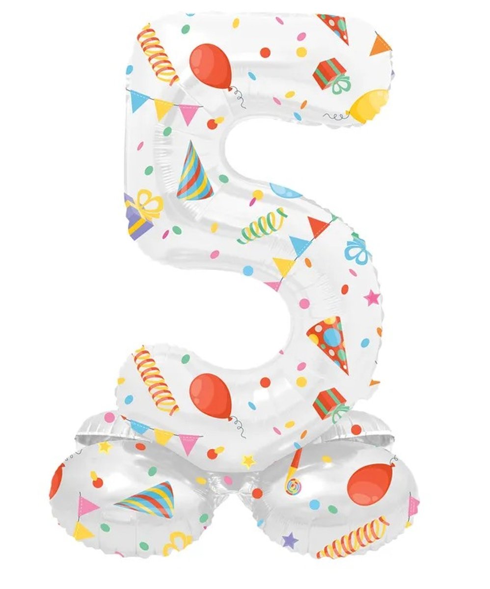 Sifferballong Stående Joyful Party 72 cm "0-9" Siffra 5