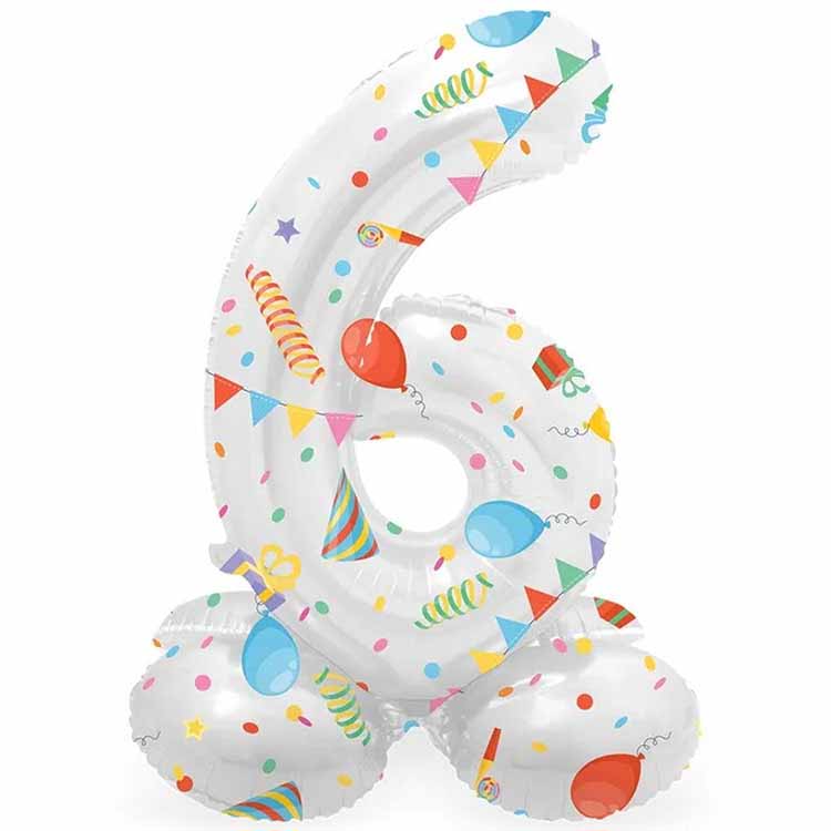 Sifferballong Stående Joyful Party 72 cm "0-9" Siffra 6