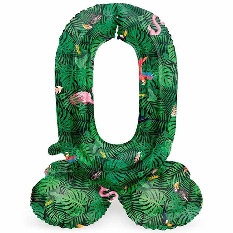 Sifferballong Stående Jungle Vibe 72 cm "0-9" Siffra 0