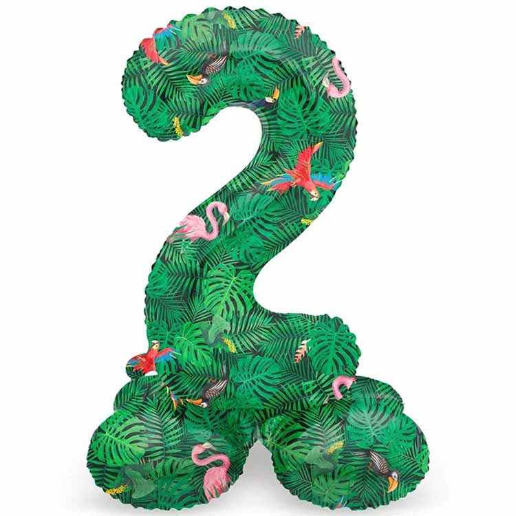 Sifferballong Stående Jungle Vibe 72 cm "0-9" Siffra 2