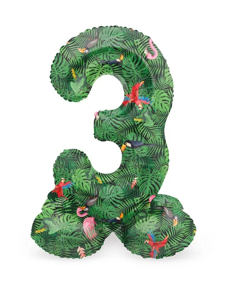 Sifferballong Stående Jungle Vibe 72 cm "0-9" Siffra 3