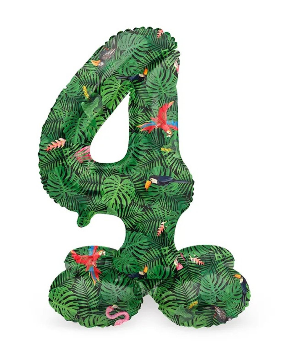 Sifferballong Stående Jungle Vibe 72 cm "0-9" Siffra 4