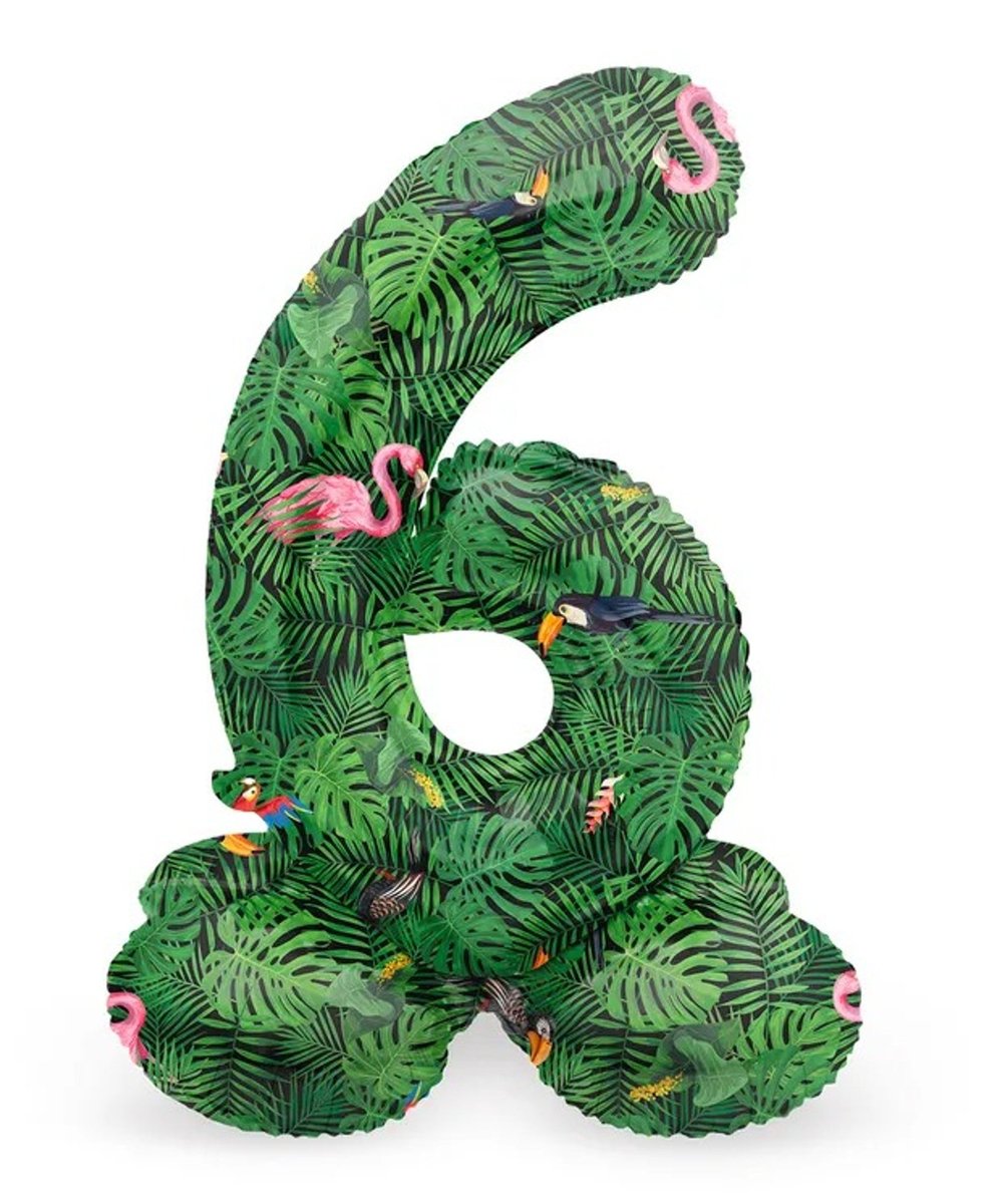 Sifferballong Stående Jungle Vibe 72 cm "0-9" Siffra 6