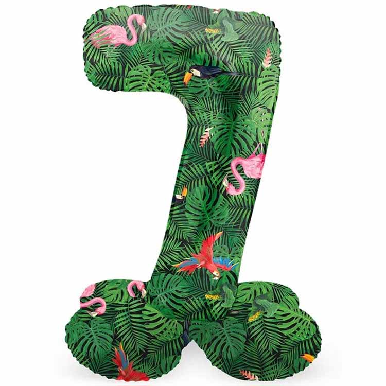 Sifferballong Stående Jungle Vibe 72 cm "0-9" Siffra 7