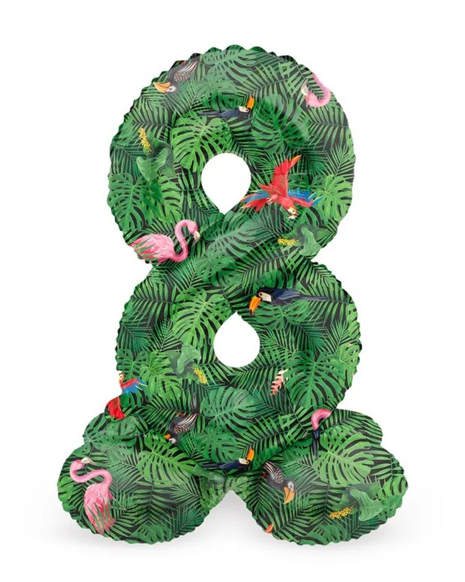 Sifferballong Stående Jungle Vibe 72 cm "0-9" Siffra 8
