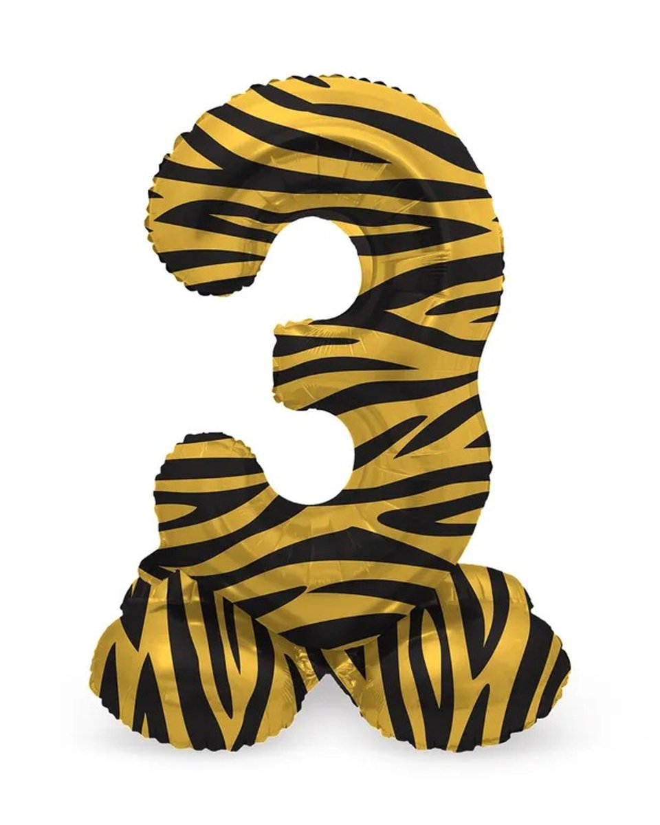 Sifferballong stående Tiger Chic 41 cm "0-9" Siffra 3