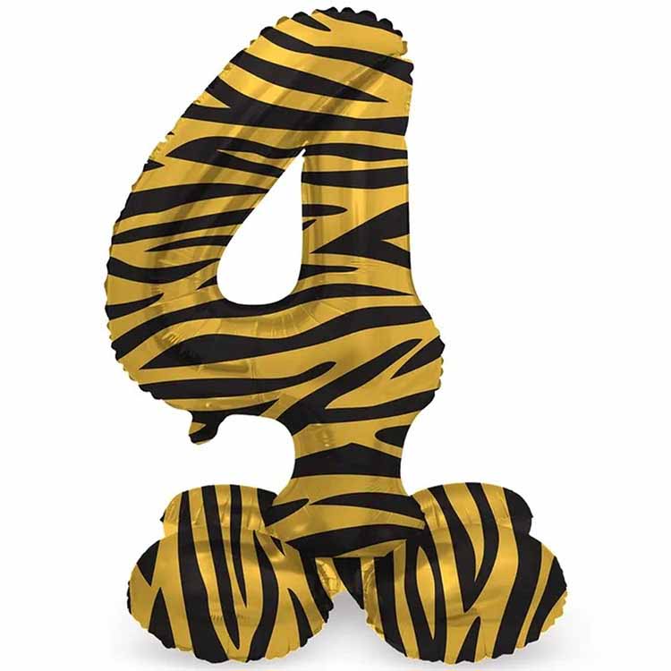 Sifferballong stående Tiger Chic 41 cm "0-9" Siffra 4