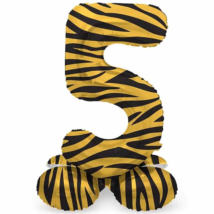 Sifferballong stående Tiger Chic 41 cm "0-9" Siffra 5