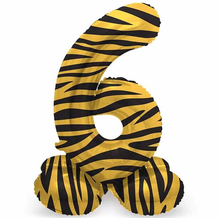 Sifferballong stående Tiger Chic 41 cm "0-9" Siffra 6