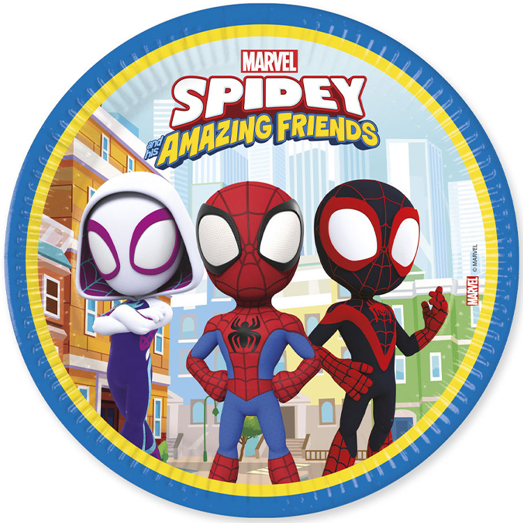 Spidey & Hans Fantastiska Vänner Papperstallrik 23 cm 8-pack