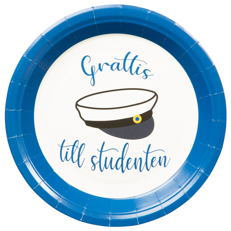 Studentmössa Papperstallrik 8-pack