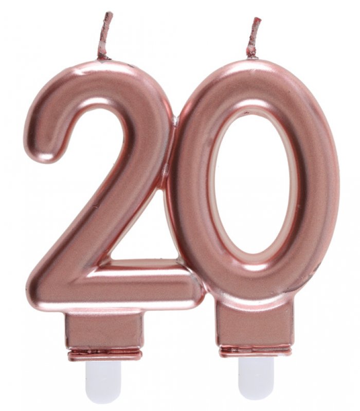 Tårtljus 20-år roséguld
