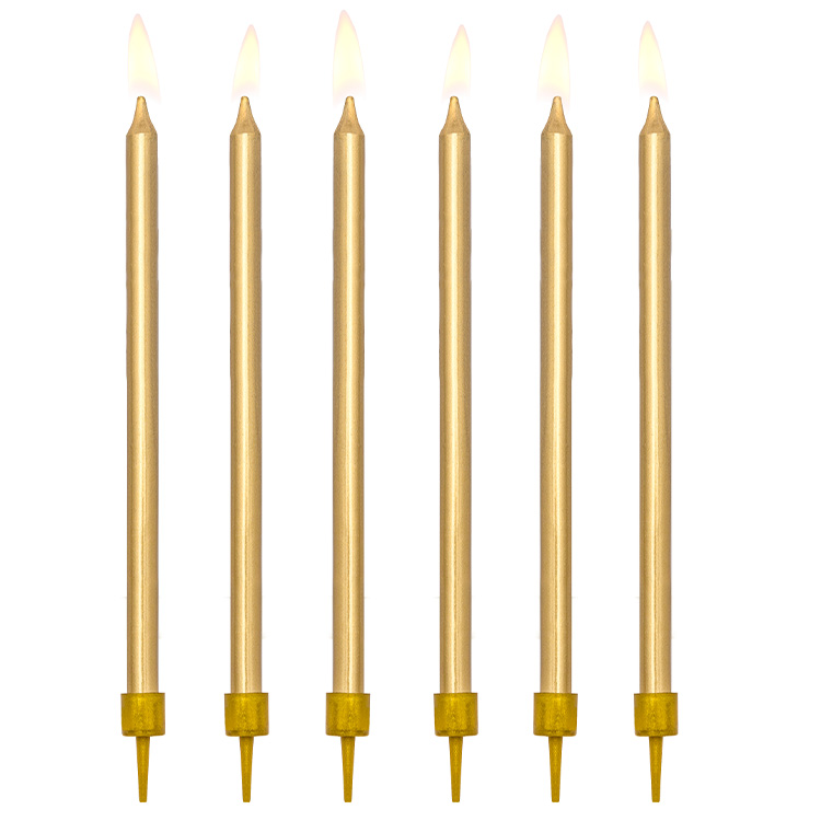 Tårtljus Guld 12,5cm 12-pack