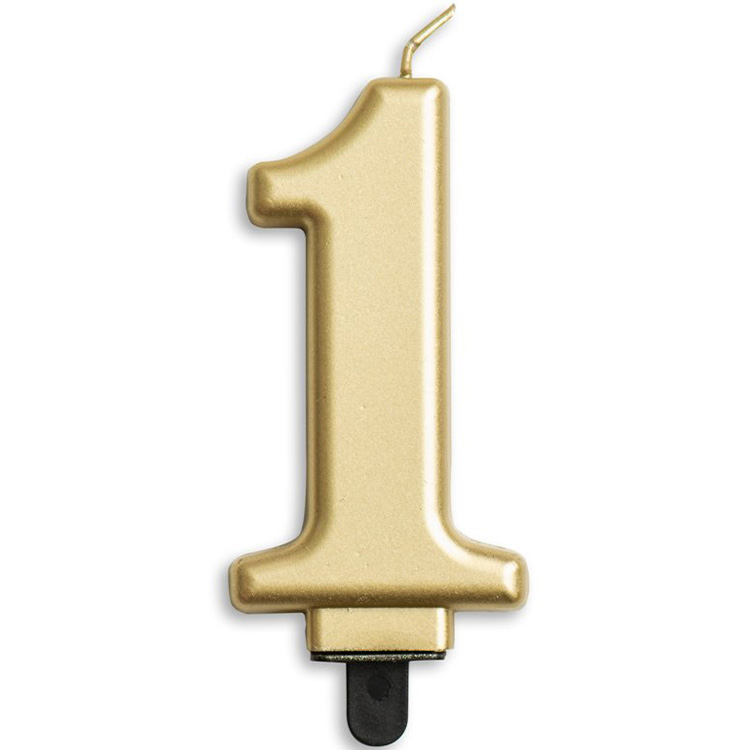 Tårtljus Siffra Guld Metallic "0-9" Siffra 1