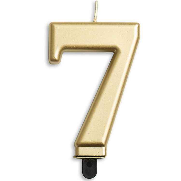 Tårtljus Siffra Guld Metallic "0-9" Siffra 7