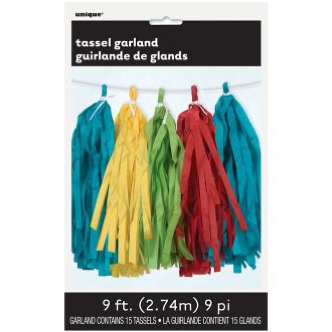 Tofs-girlang blandade färger 274 cm