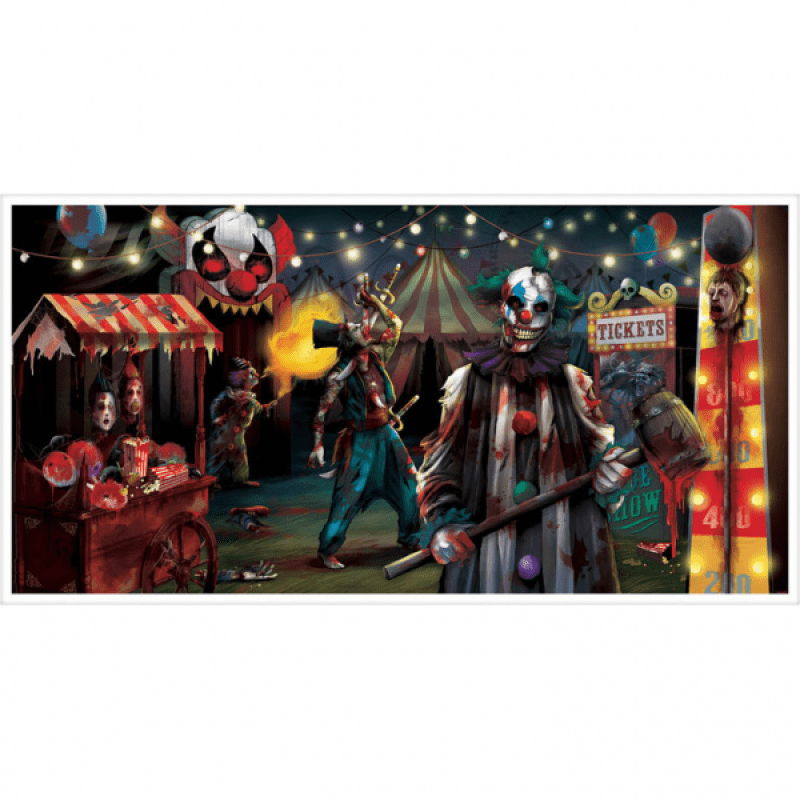 Väggdekoration Blodig Cirkus Halloween 165x85cm