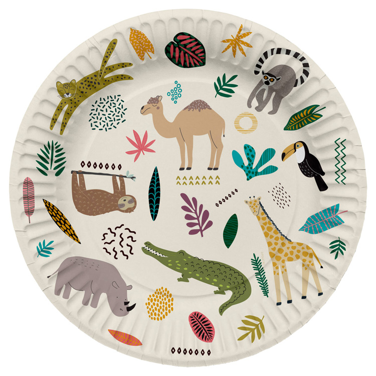 Zoo Kalas Papperstallrik 23cm 8-pack