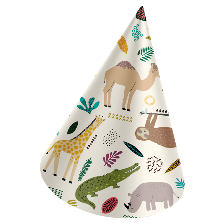 Zoo Kalas Partyhattar 6-pack