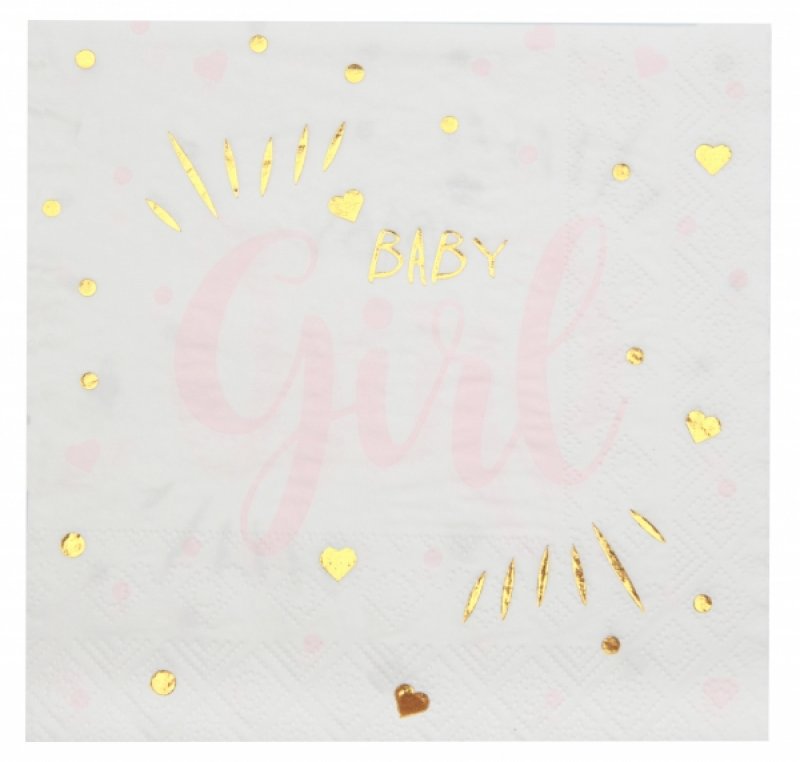 Servetter Baby Shower - Baby Girl 20-pack