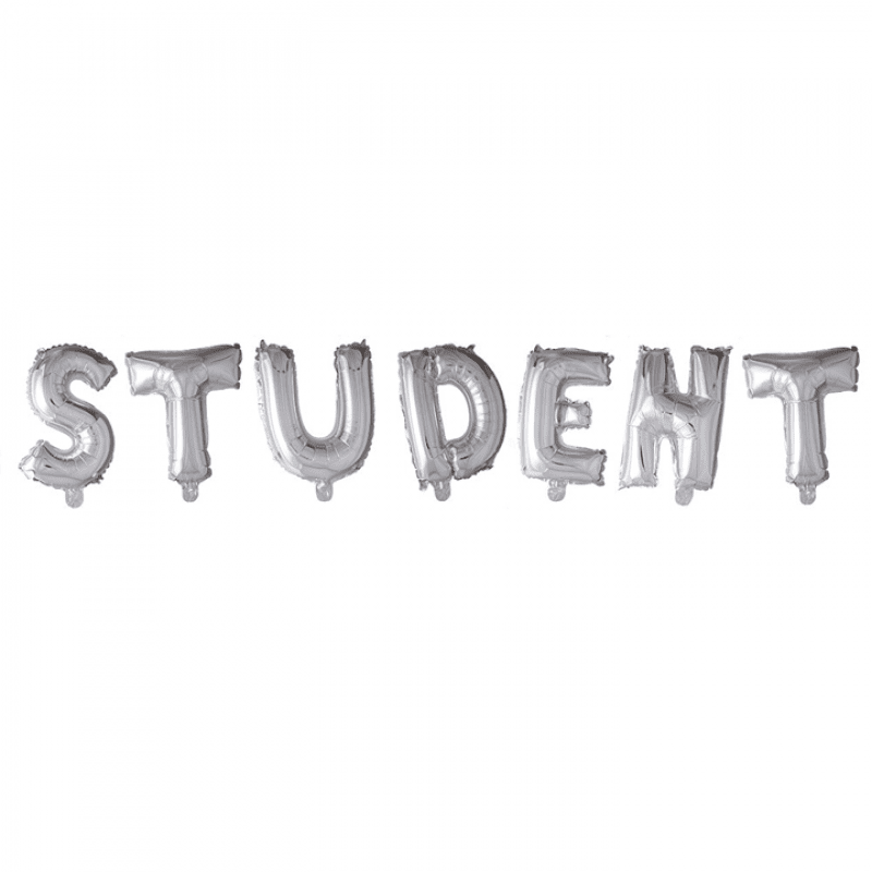 Heliumballong STUDENT - silver 40 cm